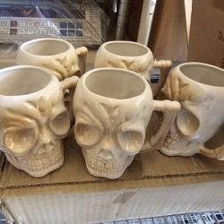 Japan Skull Tiki Mugs Orchids Of Hawaii  Handle