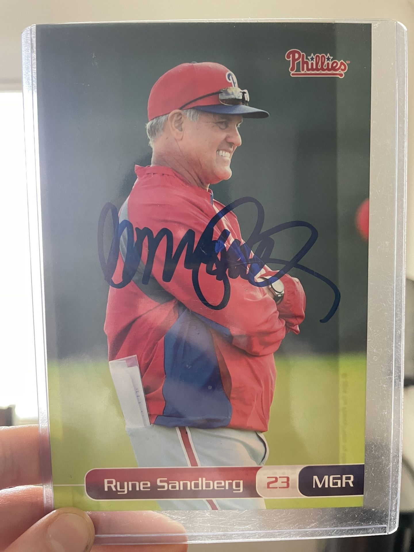 Ryne Sandburg AutograpHed Postcard Phillies Cubs HOF MLB Hall Of Fame