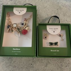 Kate Spade New York Target Chunky Necklace & 3pc Brooch Set