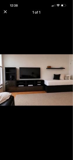 IKEA BRIMNES daybed and ikea besta tv console
