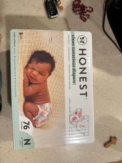 Honest Newborn Diapers Size N 76 Count