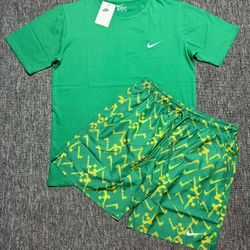 GREEN NIKE SHORT SETS $55