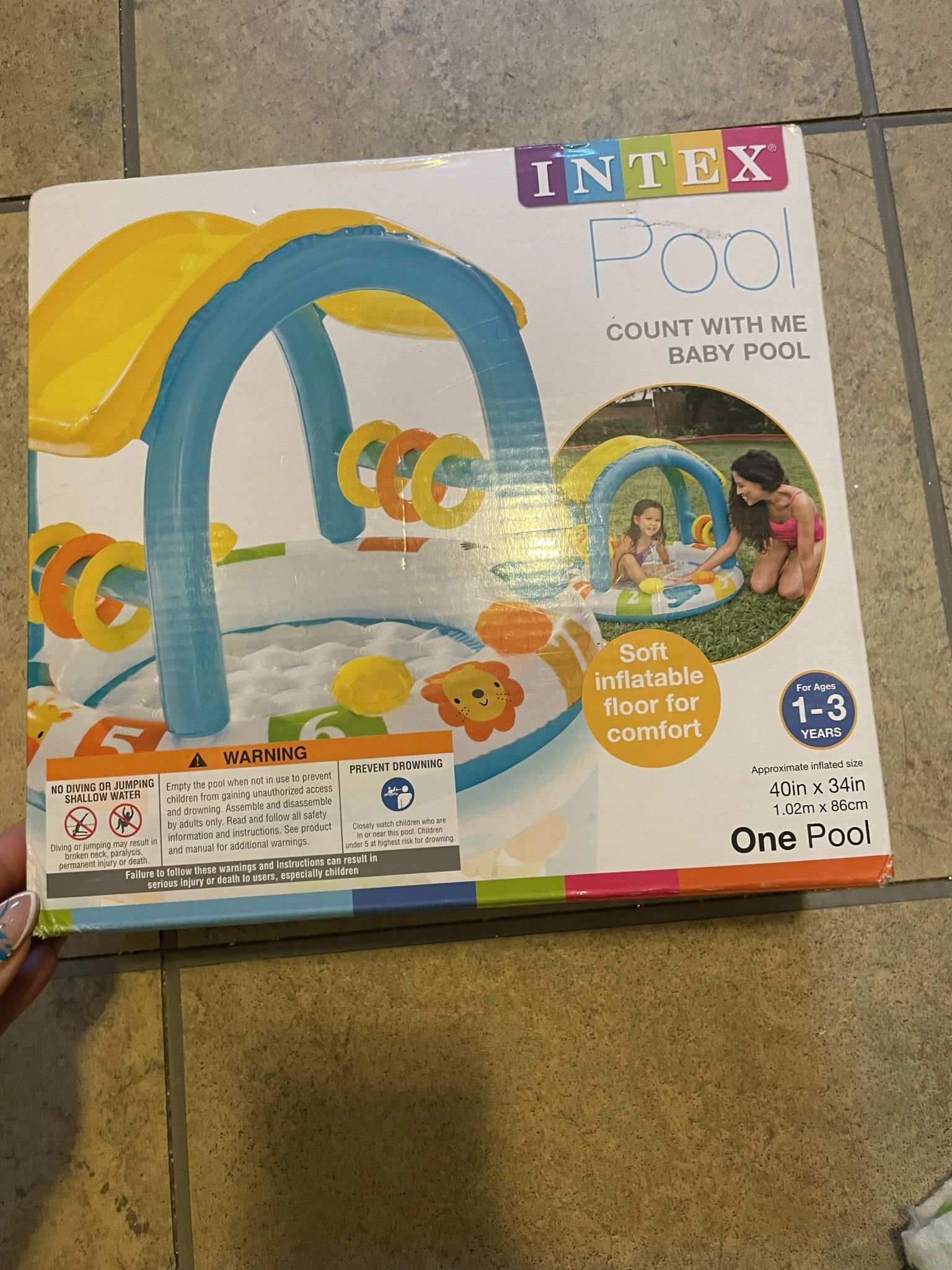 Intex Count With Me Baby Blow Up Pool 1-3 Years Old 
