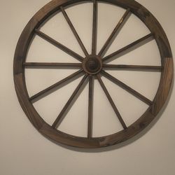 Rustic wheel hanging