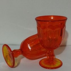 AMBERINA - ORANGE GLOBET GLASSES SET OF 4 - M99