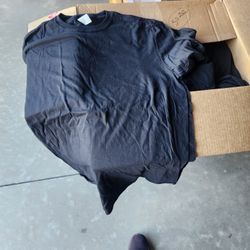 4 Boxes Of Plain Black T's. S,M,L,XL,XXL WHOLE BOX  Or (7 For $20)