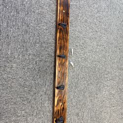 Handmade Rustic Wood Coat Rack – Burnt Finish Wall Mount
