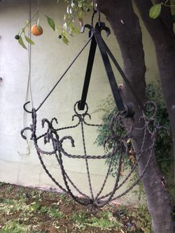 Vintage Wrought Iron Hanging Planter