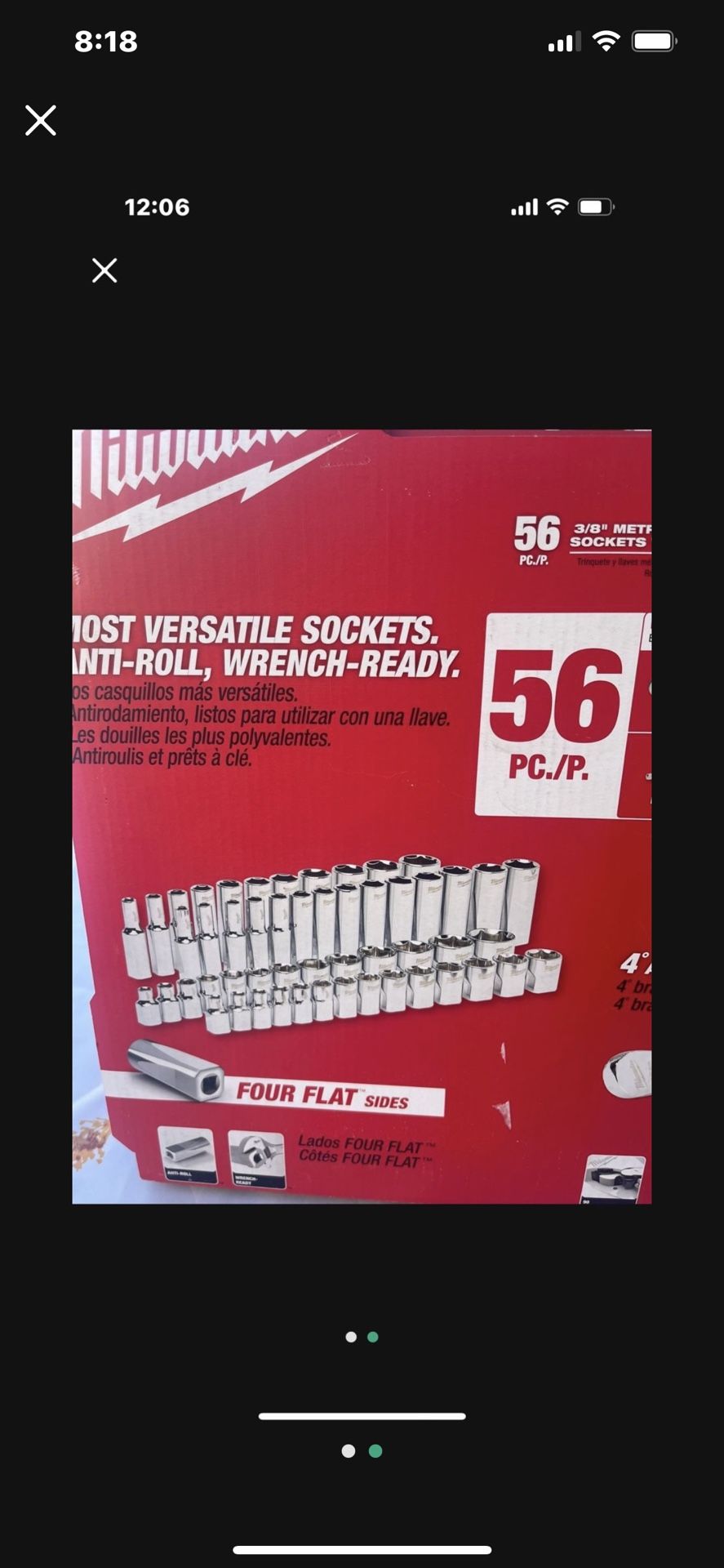 MILWAUKEE 56pc 3/8 METRIC &SAE SOCKETS