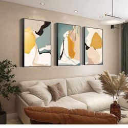 Abstract Natural Geometric Color Block Picture Prints 24 x 16 in