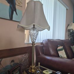 Vintage Lamp Black  Marbel and Gold Brass Base