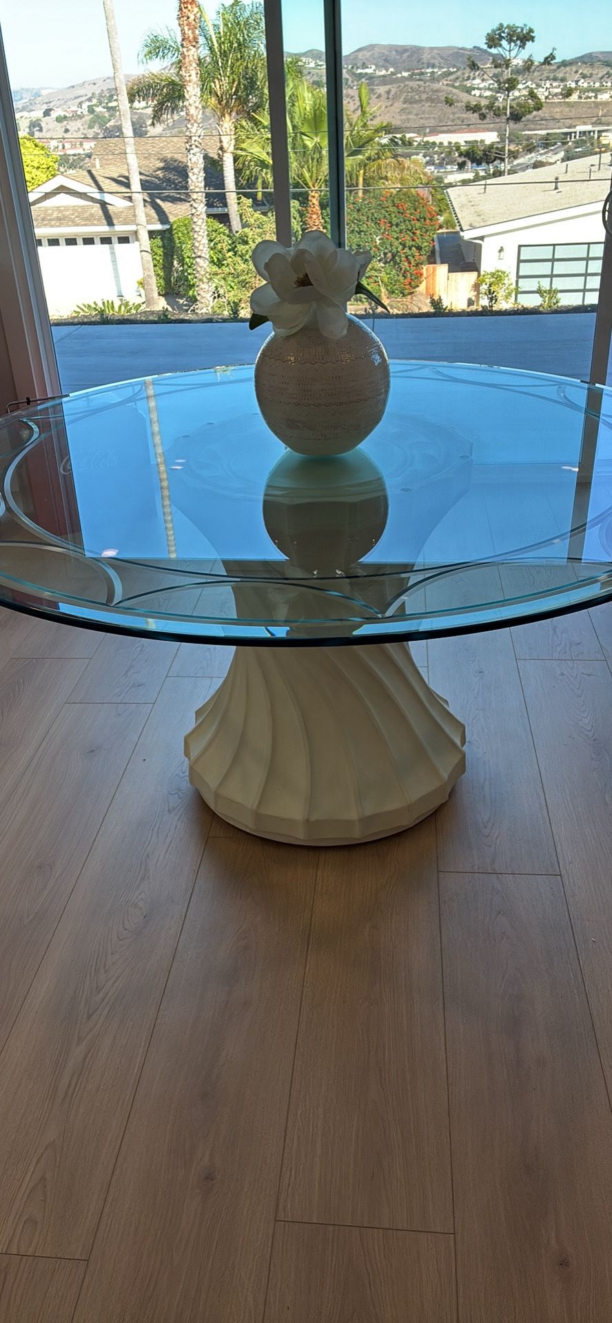 Glass dining room table