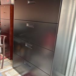 🔥 4-Drawer Lateral File Cabinet – Office Depot – Heavy Duty Steel – Black