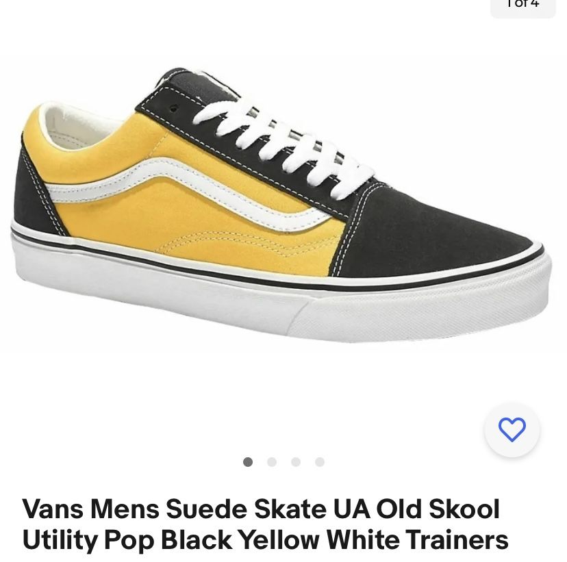 Vans Mens - Suede Skate UA Old Skool Utility Pop Black Yellow White Trainers