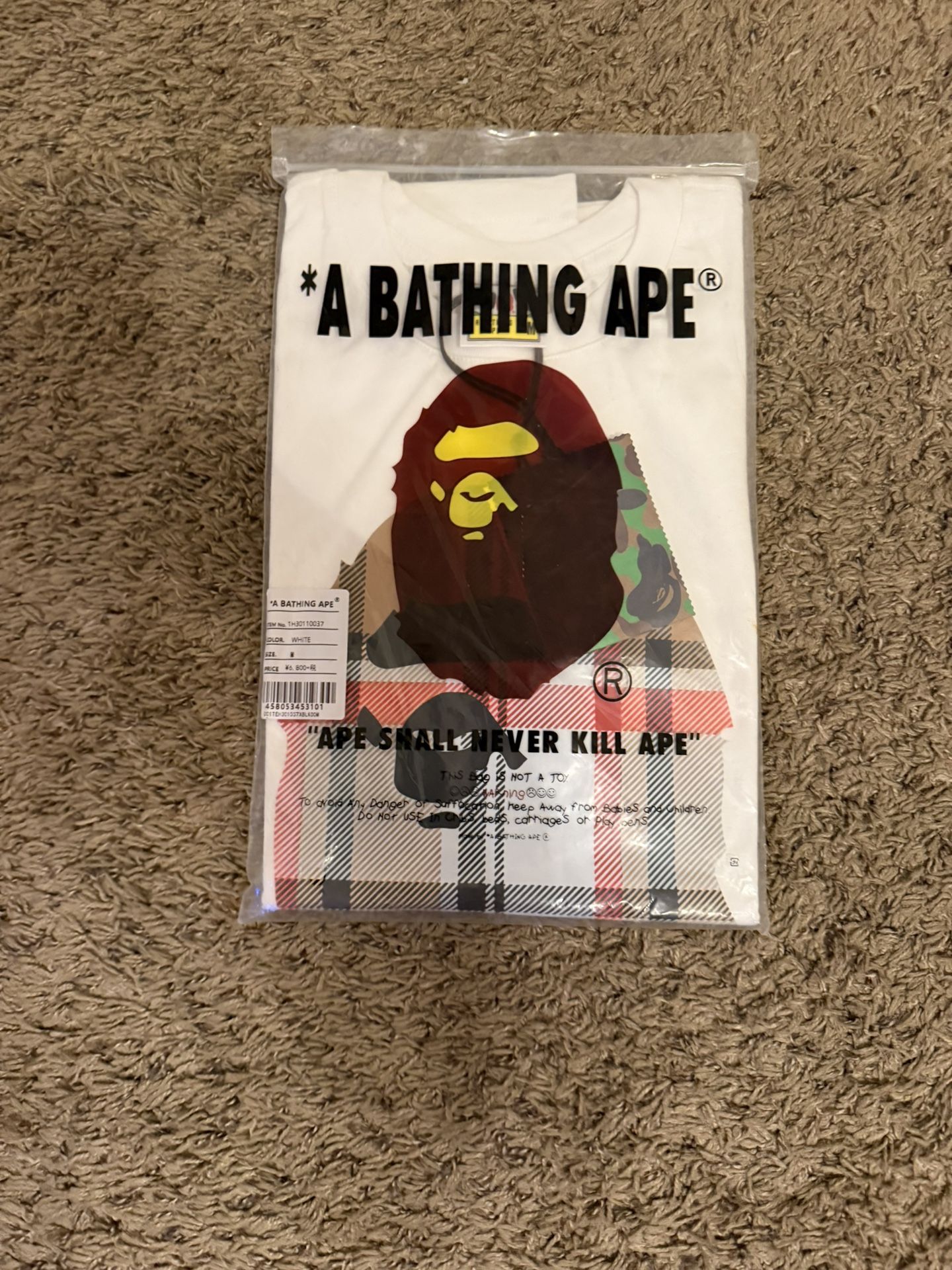 White Burberry Bape Shirt