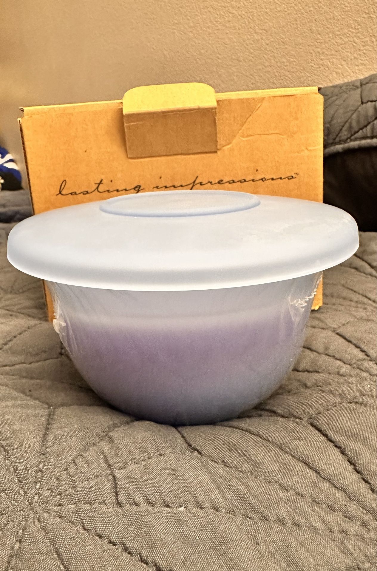 Tupperware Lasting Impressions Collection Candle Blue Lilac Blossom #42471 - NEW