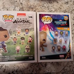 Funko Pop Groot 202 And Avatar Sokka 536