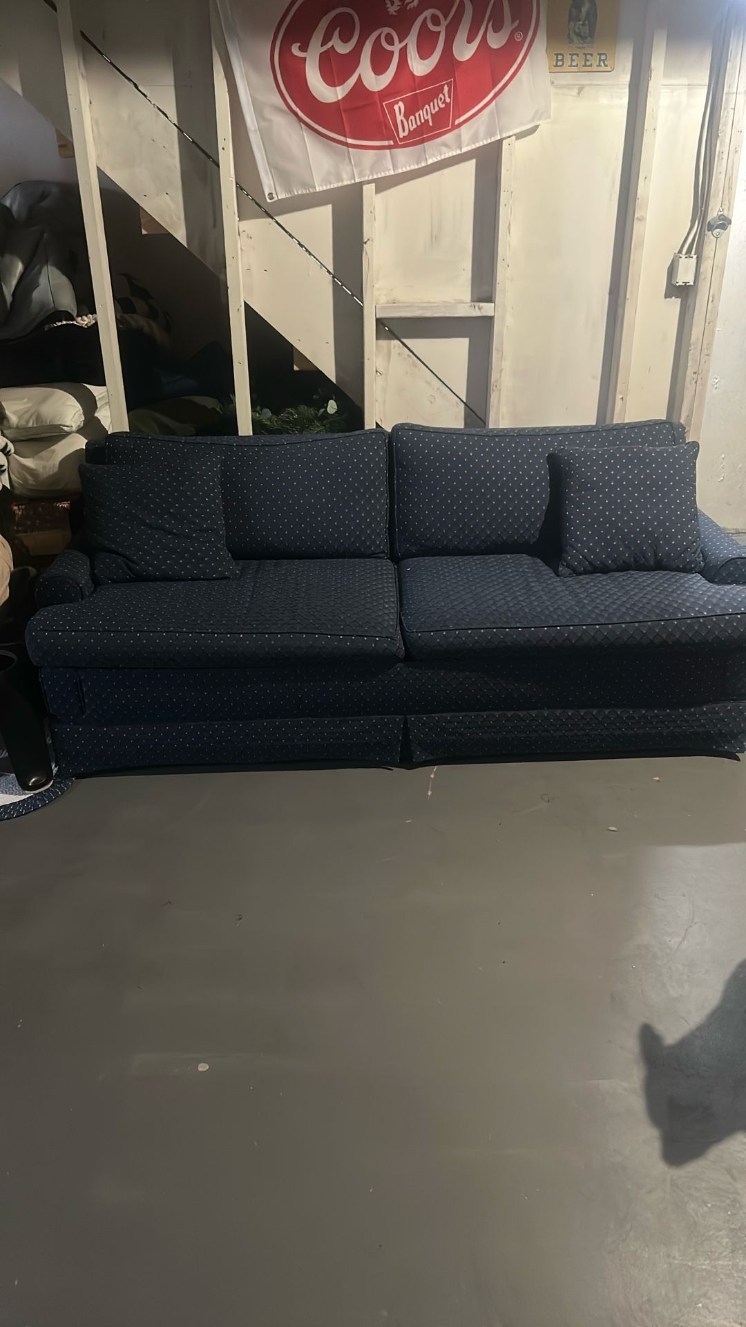 Vintage Blue Sleeper Sofa