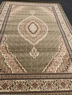 Brand new Persian Tabriz design Area Rug size 8x11 nice green carpet