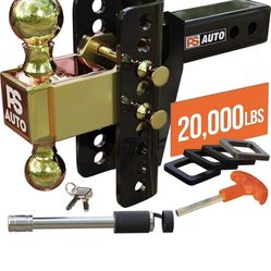 Adjustable Drawbar Trailer Hitch 20,000 LBS, Fits 2 and 16 Inch Balls, For RV Towing,