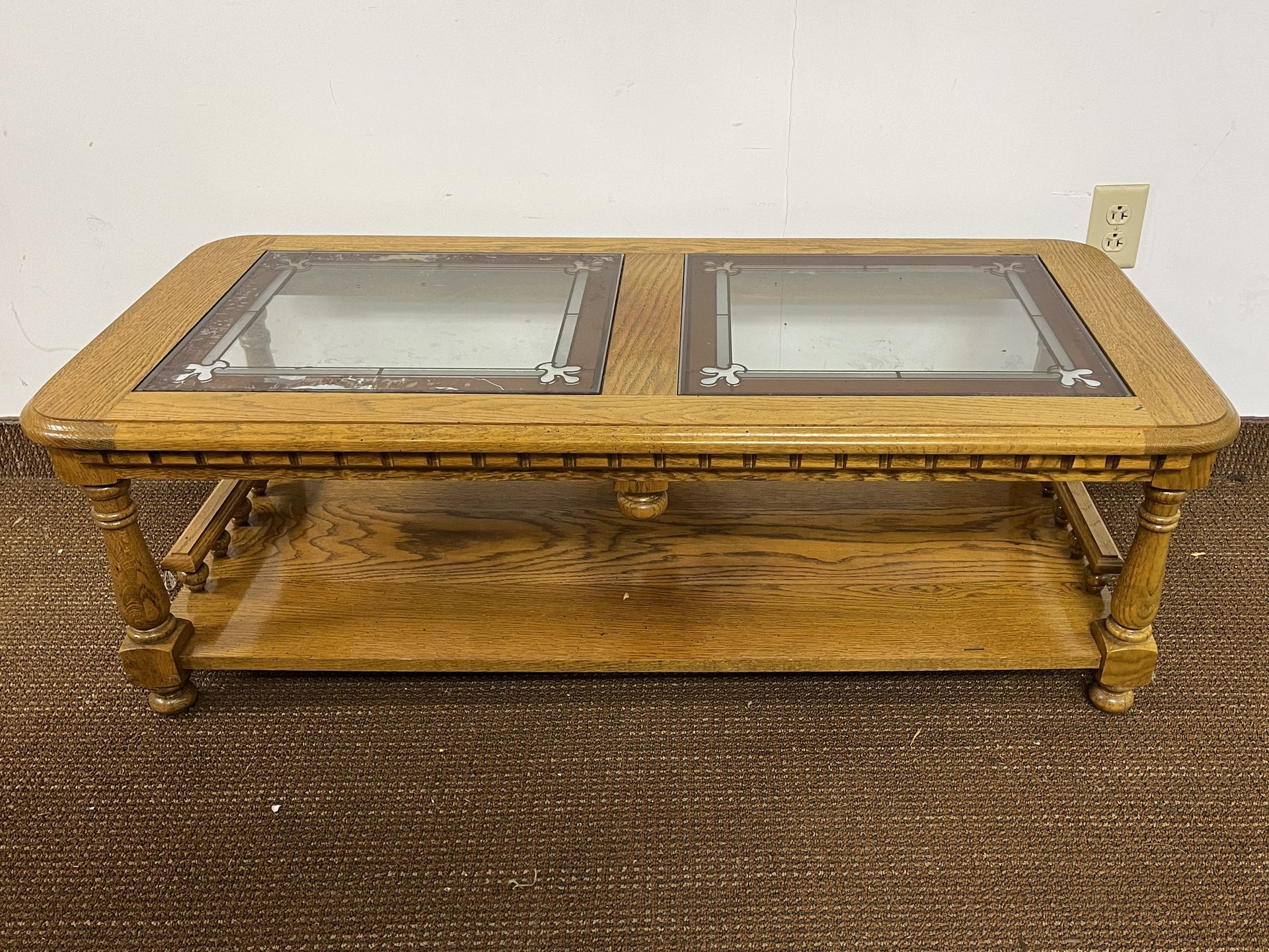 Vintage Coffee Table with Glass Inserts. See All Pics. Retro Center Table. Mid Century Coffee Table