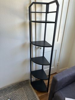 Black Metal Corner Shelf Unit 5-Tier