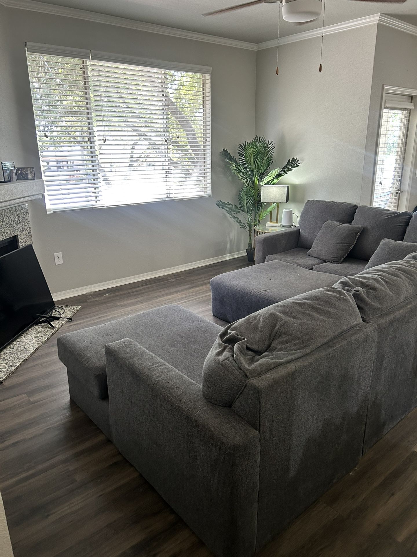 Grey Sectional With Futon