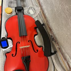 4/4 Full Size Red Violin with New Bow, Digital Tuner, Extra Strings $140 Firm