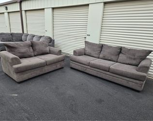 Gray Ashleys Furniture Couch and Loveseat(WILL DELIVER)