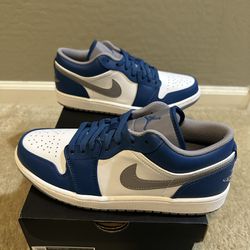 Brand New Jordan 1 Nike Low True Blue Cement Men’s Size 9.5
