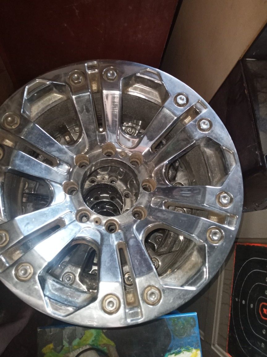 Chrome 18 I have 8 Lug Rims  They Gotta Go Make Me A Offer.