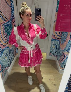 Lily Pulitzer Pink & White Embroidered Mini Dress