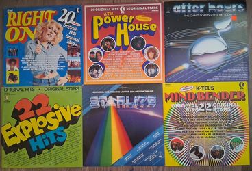 Lot of 6 K-Tel Vinyl LP Rcds  Top Hits From 1(contact info removed)~ VG-VG+ condition. 