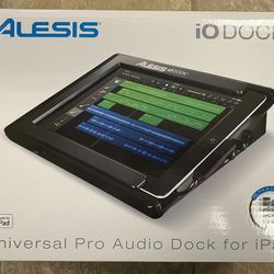Alesis iO Dock II Universal Pro Audio Interface For iPad W/ Lightning Connector. New Open Box.