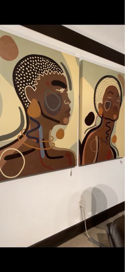 Abstract African Woman Canvas Art!