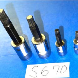 Snap On Triple Square Socket Driver Set 6mm,8mm,10mm,12mm