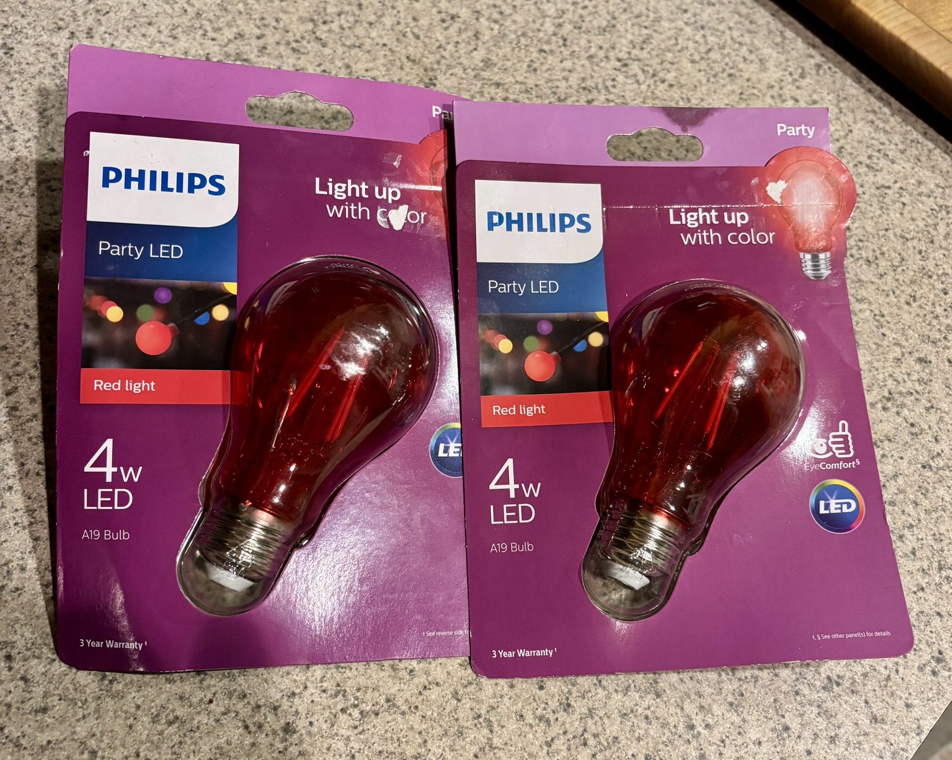 2 RED Philips Indoor/Outdoor LED Decorative Party Lights NEW