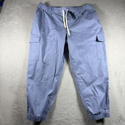 Tommy Hilfiger Mens XL Blue Elastic Waist NWT Drawstring Cargo Jogger Pants#3226