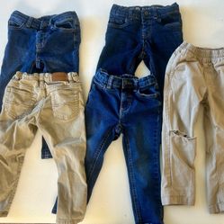 5 Pairs Of Toddler Boys Pants - 3T