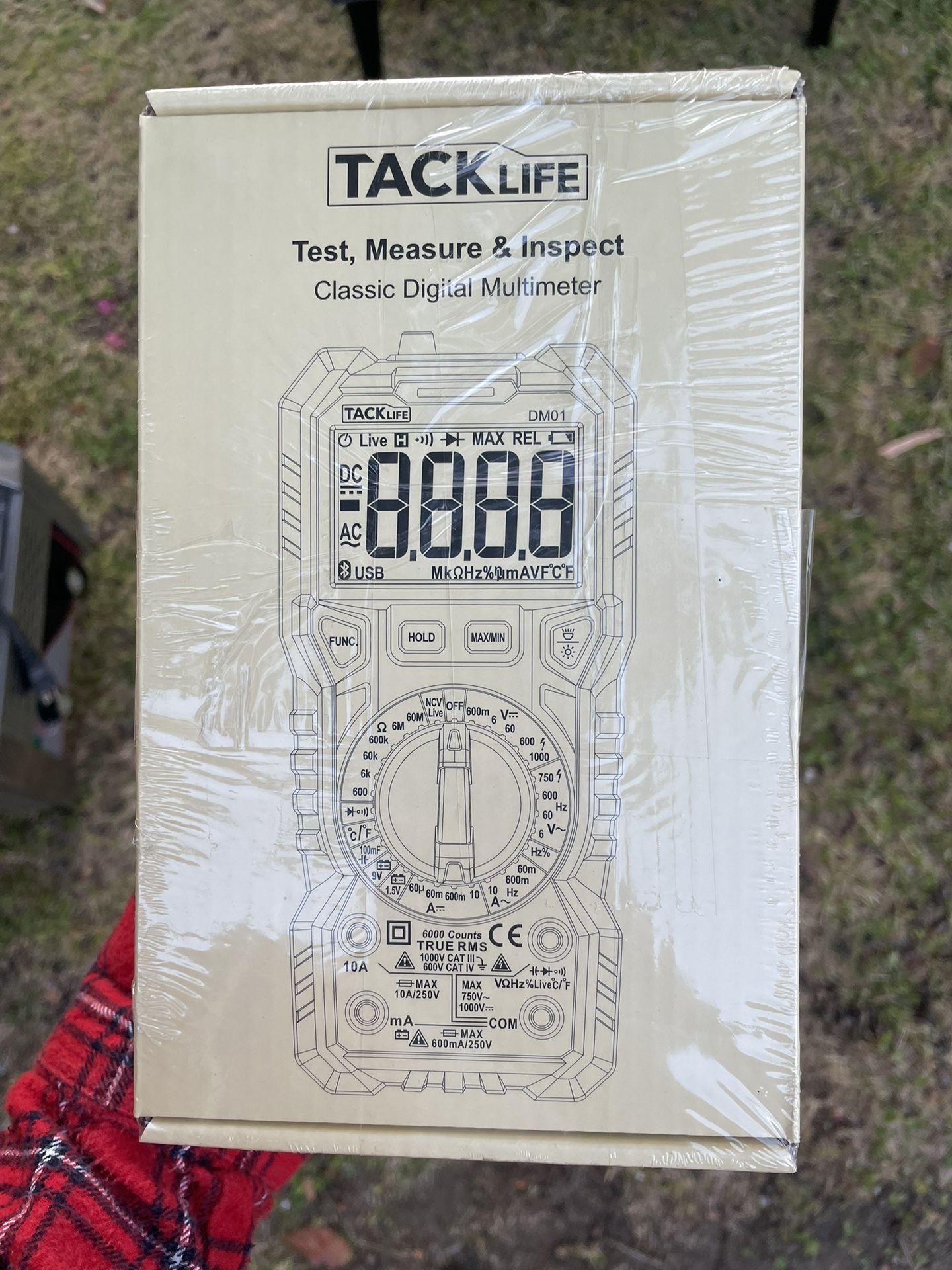 TACKLIFE DM01M Digital Multimeter,TRMS 6000 Counts Multimeter w/ Backlights LCD