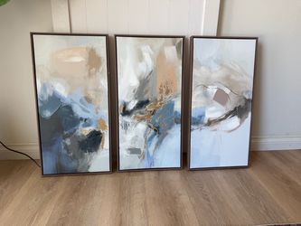 Set of 3 Canvas Art- Abstract 16 W x 31.5 H