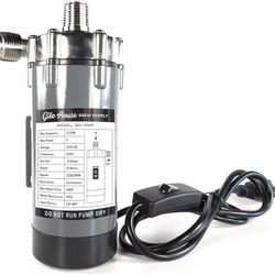 Stainless Steel Head Magnetic Drive Wort & Beer Pump - 120V Food Grade Water Circulation Pump With In-line Switch 