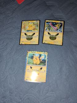 Pikachu Holo Pokémon Card Lot of 3