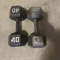 2 40lb Dumbbells 