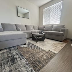 Dove Grey Sectional Chaise Sofa