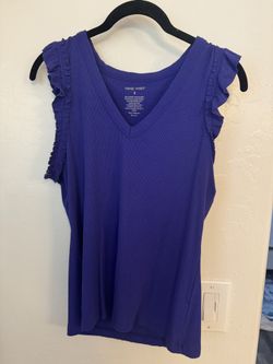 Vibrant Purple Tank Top With Shoulder Detail