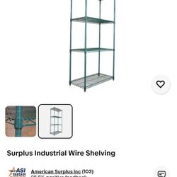 Nexel Wire Shelving, Green Epoxy, 72"W X 18"D X 86"H