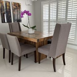 West Elm Dinning Table, Bench and Chairs
