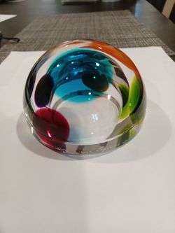 Art Glass Paperweight Signed 2006 Caesars Palace Comedy Festival $40