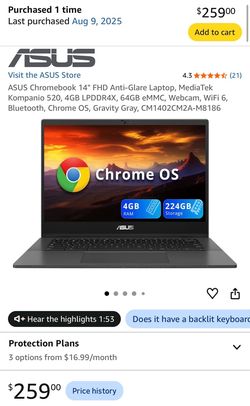 Asus Chromebook w/ mouse and charger